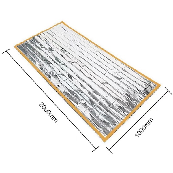 Nöd-isolerande skydd, dubbelsidig silverräddning, solskyddstäckning, nödskydd, 100 x 200 cm, 1 del
