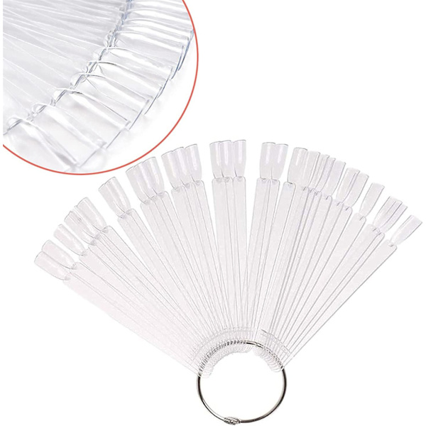 Nagelfärgkarta 50 st, Falska naglar Display Nagelövningsverktyg Färgpalett för Nagelövningsdesign... (Transparent)