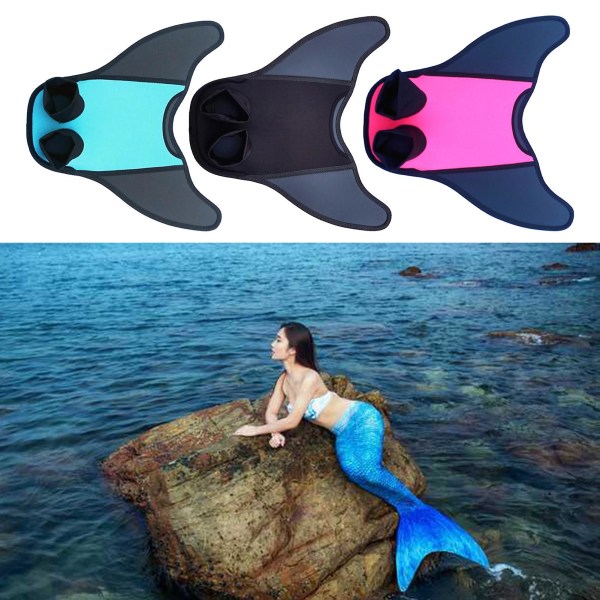 1 st Mermaid Fin Fins Bär Lätt Mermaid Tail Snug Fit Monofin Återanvändbar Strand Simma Fenor (Vuxna) Blå