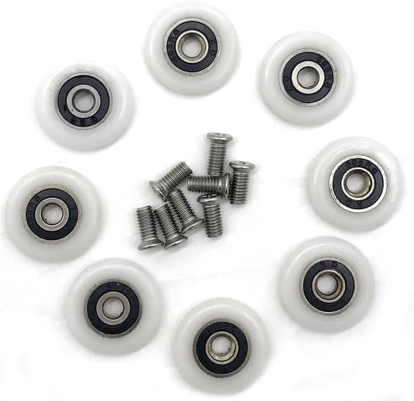 8 dusjrullere (23mm med skruer)
