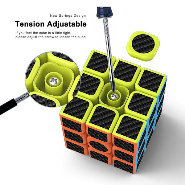 Original Speed Cube 3x3x3, Snabb magisk kub för barn, släta kolfiberkuber, pussel leksaker