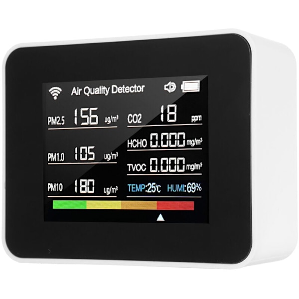 Tuya WiFi Ilmanlaatumittari 13-in-1 Sisäilman laadunvalvonta havaitsee Co₂ HCHO TVOC PM2.5 PM1.0 PM10 Kosteuden ja Lämpötilan Lämpötilahälytyksen MIDIE