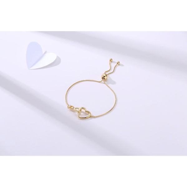 Kultainen liukusäädinrannekoru, Sterling Silver S925, säädettävä, täydellinen lahja naisille