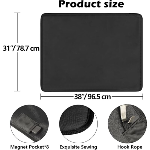 Magnetisk skorstenskappa för inomhusskorsten, väderremsa för skorstensskydd, 96,5 cm L x 78,7 cm H