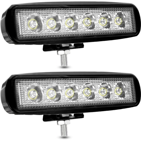 12V 18W LED Arbeidslys Bil LED Spotlight 12v Spot Flood LED Tåkelys 9,200lm Arbeidslys for Bil Lastebil Traktor SUV Båt [2 stk]