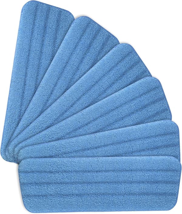 6 stk. moppehoveder (blå) udskiftningspuder, mikrofiber spraymoppe til spraymopper