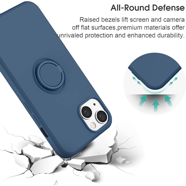Kompatibel med iPhone 13 Cover, (Safirblå)