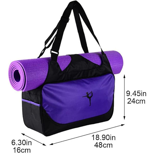 Vattentät Yogaväska Gym Bag Justerbar Yogamatta Tote Sling C