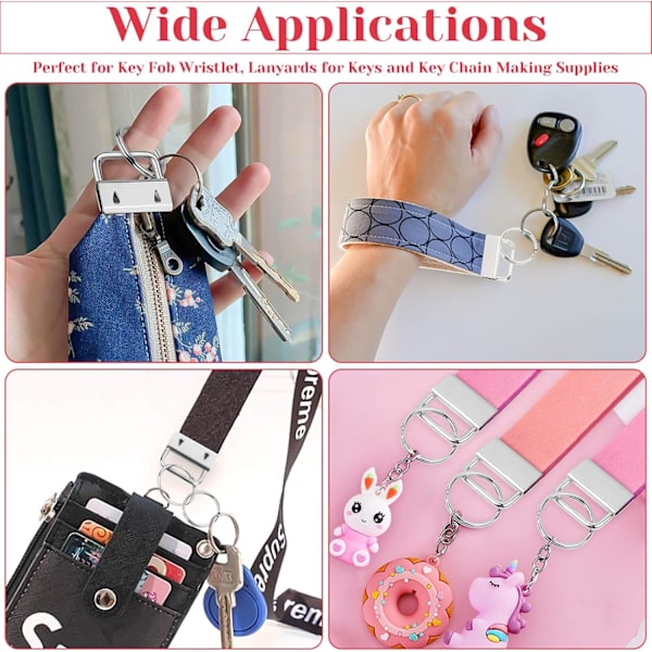 Nøkkelring Hardwaresett, Shynek 50 stk Lanyard Nøkkelring Hardware 1 tomme med Nøkkelring Tang Verktøy for Nøkkelring og Wristlet Klemme Hardware Forbruksvarer