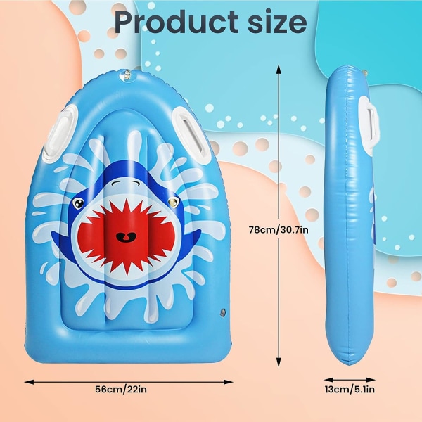 Uppblåsbar surfbräda för barn: Simbräda uppblåsbar bodyboard med handtag Bärbara surfbrädor Luftflytande surfbräda Mjuka bodyboards Tillämpliga på olika scenarier