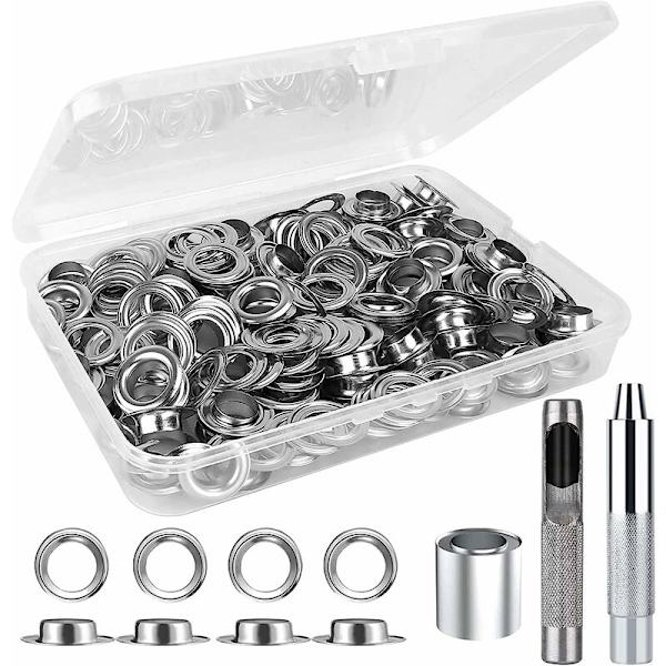 Ögleverktygssats 12mm - 120 set metallöglor - Ögleverktyg för DIY gardin presenning canvas tältreparation