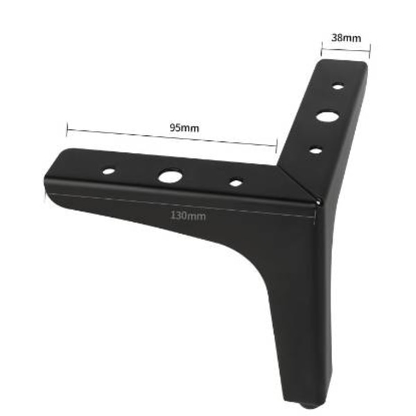 Set med 4 metalliska triangulära bordsben - Guld 10 cm, belastningskapacitet upp till 800 kg, moderna metalliska triangulära bordsben för skåp, soffor, möbelstift med