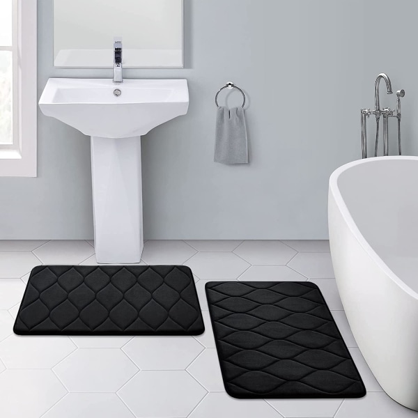 Minneskum Badmatte, Myk Sklisikker Baderomsmatte, Absorberende Baderomsmatte og Maskinvaskbar Baderomsmatte for Dusj Baderomsgulvmatte, 24\" x 16\",