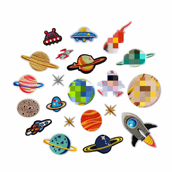 21PCS Broderi Strykejern-på Patch, Rom Planet Astronaut Broderi Strykejern-på Patch, Strykejern-på Patches, Stoff Patch, Sy-på Patch for Klær T-skjorte Je
