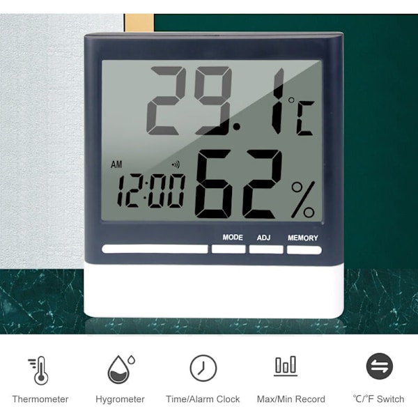 Indendørs elektronisk temperatur- og fugtighedsmåler digitalt måler CX318 digitalt display elektronisk temperatur- og fugtighedsmåler