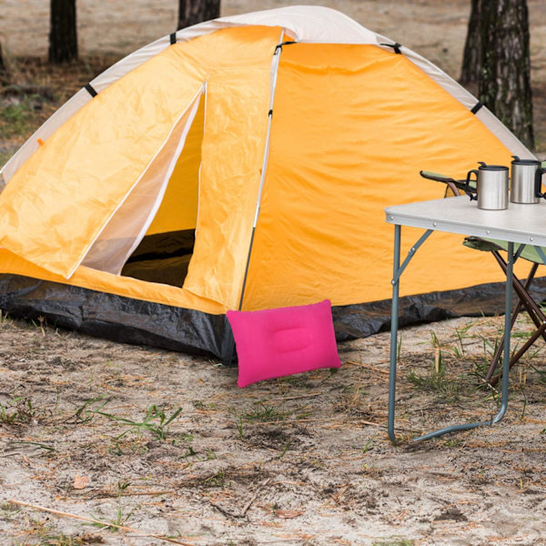 2 x Uppblåsbara kuddar (Rosa) Mjuka uppblåsbara kuddar för camping och resor
