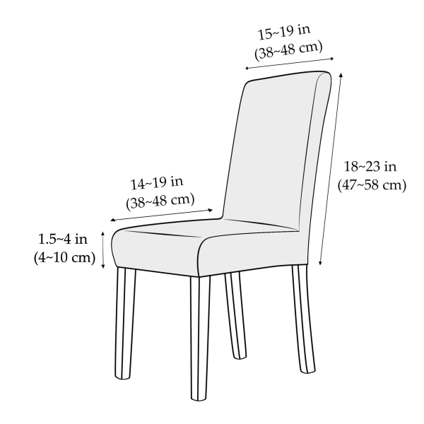 (4 kpl, hopeanharmaa)-tuolin päälliset Ruokailutuolin päälliset S