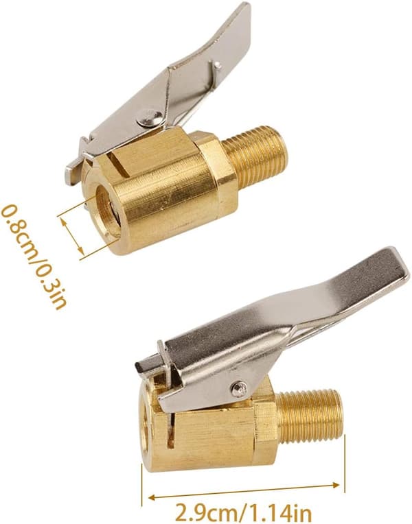 4-delt 8mm bilventil-adapter, til ø8 slange, luftpatron-oppumpningsventil-klemme-stik-adapter, montering til pneumatisk messingkompressor