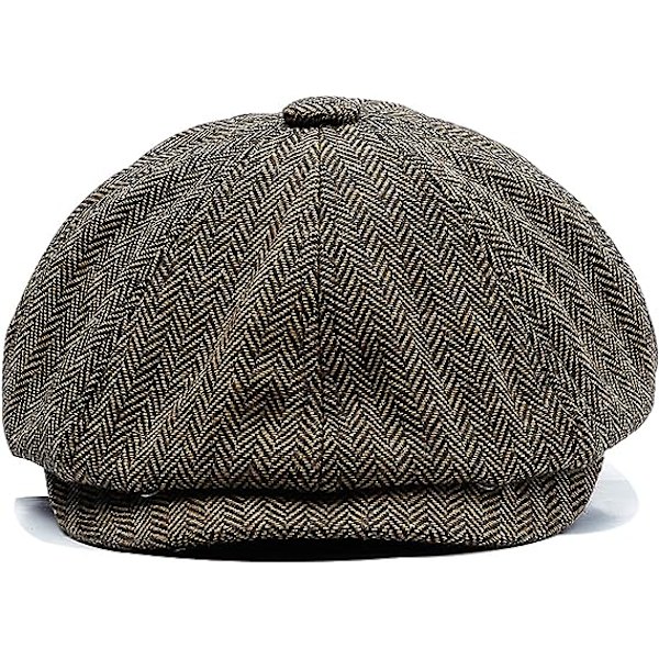 (mørk) Flad Beret Cap Mænd eller Kvinder Newsboy 8 Panel Fritid Hat
