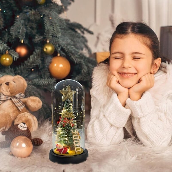 Ännu en dekoration till jul, Tomte Snöglob, Jul-snöboll med LED-ljus - Upplyst bordslykta med juldekoration