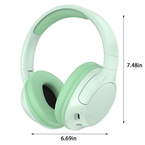 Langaton Bluetooth-pelikuuloke, jossa mikrofoni, aktiivinen melunvaimennus, kattavat korvatyynyt ja pitkä akunkesto (mintunvihreä)