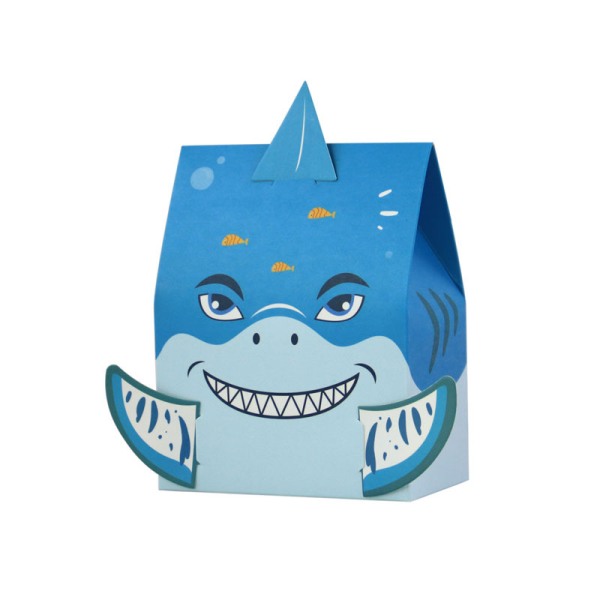 50pcs Dimensional Shark Boxes - Blue and Pink, Cardboard Gift Box