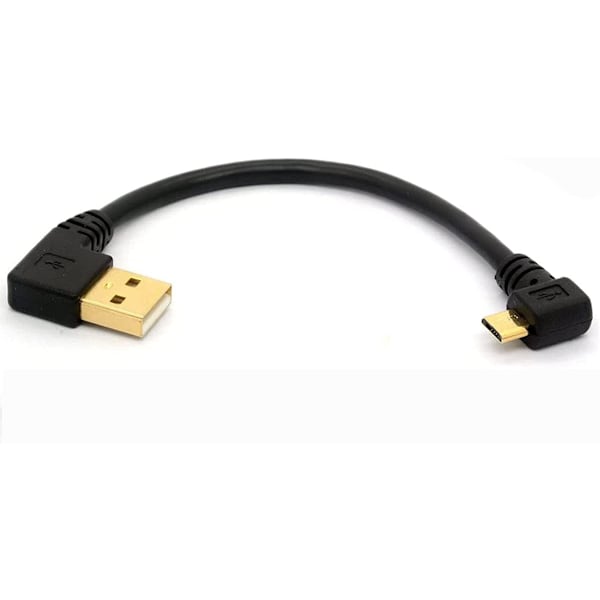 90 asteen USB 2.0 - Micro USB B -uroskaapeli 100 cm vasen kulma latauskaapeli ja latauskaapeli