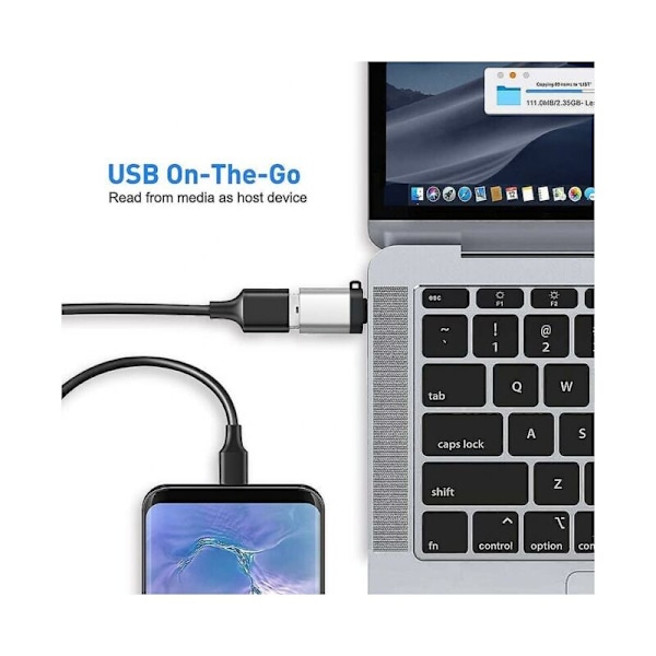 (2 kpl pakkaus) (hopea) USB C - USB 3.0, USB C uros - USB 3.0 naaras -sovitin, yhteensopiva puhelimen, kannettavan tietokoneen ja PC:n kanssa