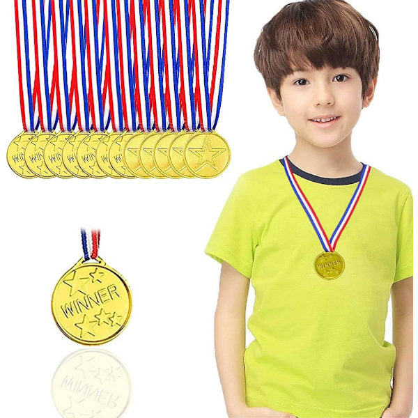 20 stk. solstråle olympiske medaljer, guld plastikmedaljer, guld plastikmedaljer, vindermedaljer, børne plastikmedaljer, plastikmedaljer, børnemedaljer