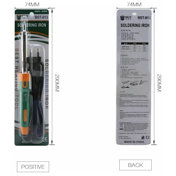 BST -813 30W Lödkolv Lödningsverktyg Elektriskt Silikonhandtag - 30W EU-kontakt