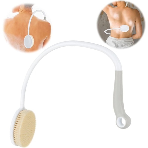 Ryggborste med långt handtag - Ergonomisk duschborste med flexibla strån
