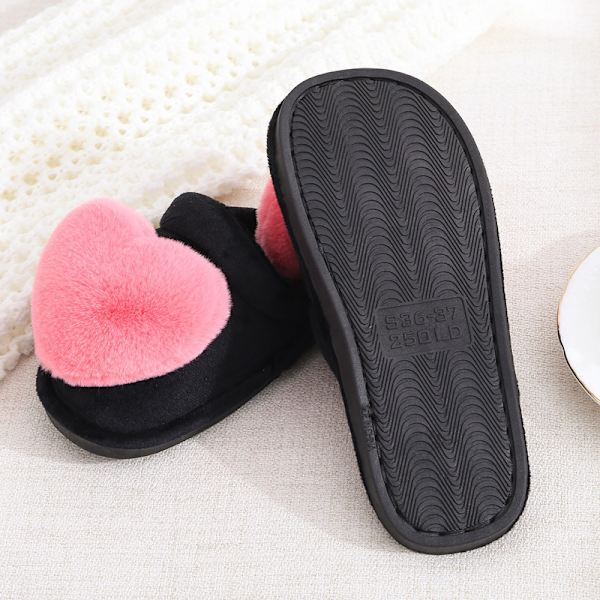 Bomuldsslippers, skridsikre, holdbare, blød plastikbund, lydløse indendørs varme slippers 24,5 cm
