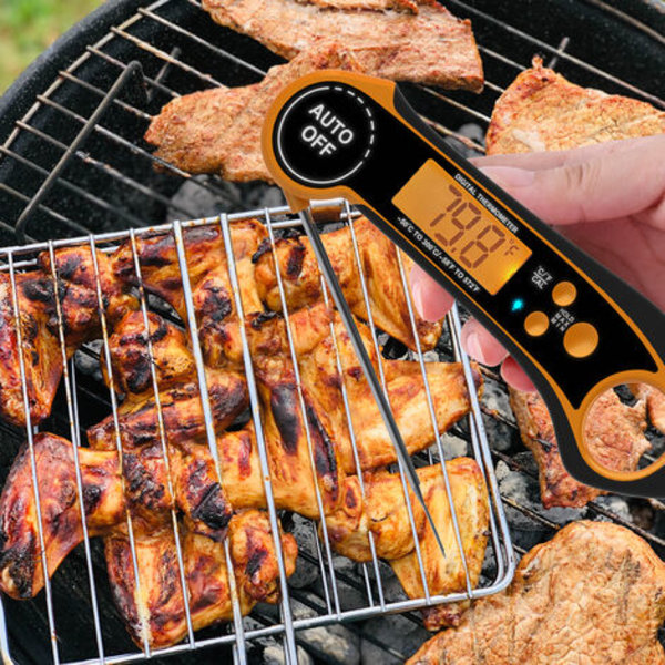 [CE, FCC, Rohs, IPX7 vattentät certifiering, Kina/EU/US patent] Mattermometer BBQ termometer Snabb temperaturmätning Stor skärmsiffra