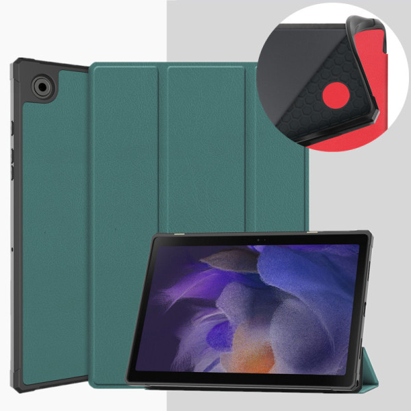 Tri-fold beskyttende etui til Samsung tab A8 2022sm X205 X207 (mørkegrøn)