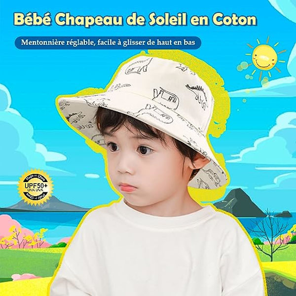 Blå dimma SEYUFN Bob solhatt Baby Boy bred brätte hinkhatt Baby Girl justerbar bomull hatt UV-skydd sommarhatt för barn
