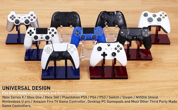 Gamepad-holder til Xbox One, PS4, PS5, STEAM Switch PC - Universal gamepad-tilbehør med krystaltekstur - Skab fæstninger