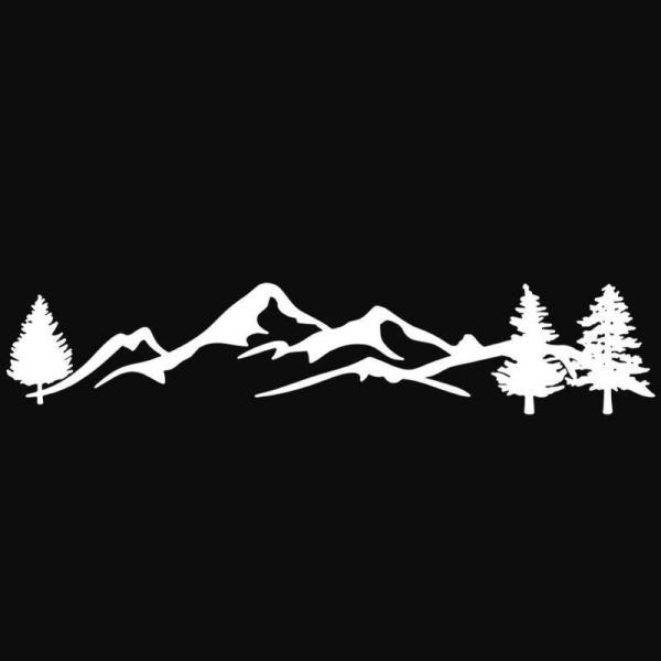 2st White Car Mountain Forest Automatisk dekalklistermärke (198 * 40