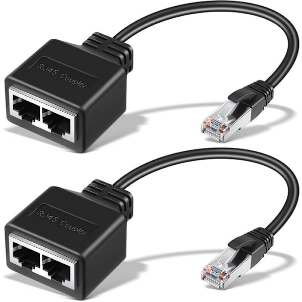 RJ45 2 Ethernet -kaapeli 2 kpl Verkkosovitin Ethernet Suora Ethernet-jatkojohto Kaksoisverkon jakaja Sopiva CAT5E CAT5E CAT6 CAT7 LAN LAN ACTOR