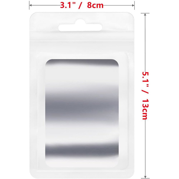 200 aluminiums plastikposer (Hvid, 8 x 13cm)