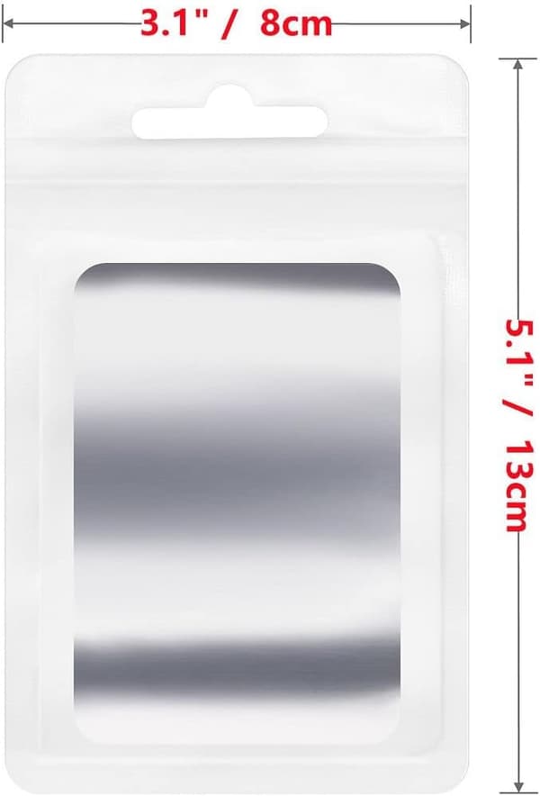 200 aluminiums plastposer (Hvit, 8 x 13cm)