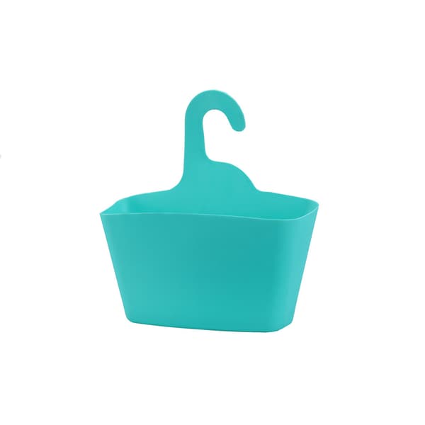 Hvit plast dusjkurv til å henge opp 24 x 9,5 x 25,60 cm (blå)