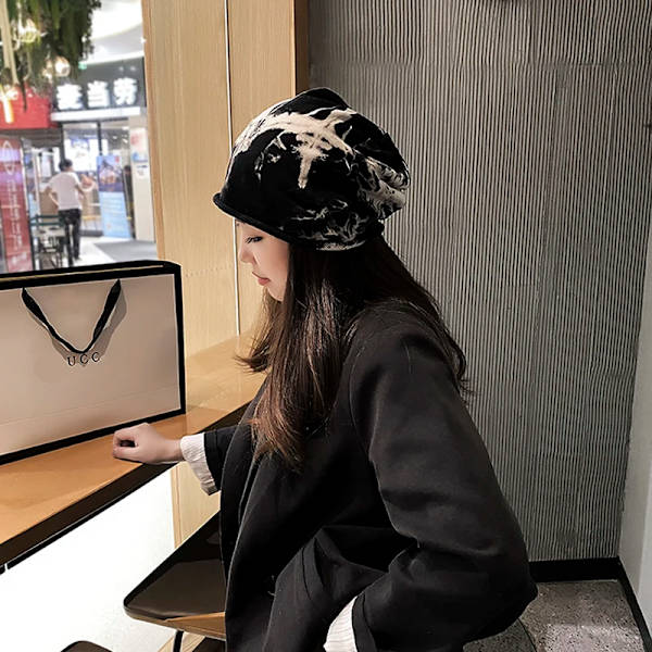 Fleece Hat Strikket Varm Baotou Hat Dame Efterår og Vinter Voksen Hat Øre Hat One Size