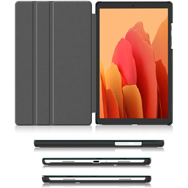 Passar Samsung TAB A7 10.4 surfplattafodral med pennhållare 2020 modell droppsäkert skyddande fodral, stabil magnetisk flip-svart