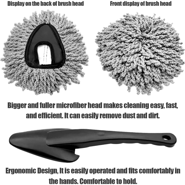 2-pak Ultra blød mikrofiber bil instrumentbræt støvbørste, genanvendelig håndholdt støvbørste, renser snavs og støv indvendigt og udvendigt