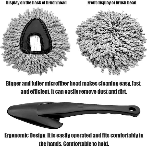 2-pakning Ultra Soft Mikrofiber Bil Dashbord Støvbørste, Gjenbrukbar Håndholdt Støvklut, Rengjør Skitt og Støv Innvendig og Utvendig