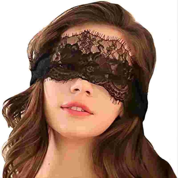 Spetsmask, Blackout Mesh ögonmask för damer sovande ögonmask för Halloween kostymfest