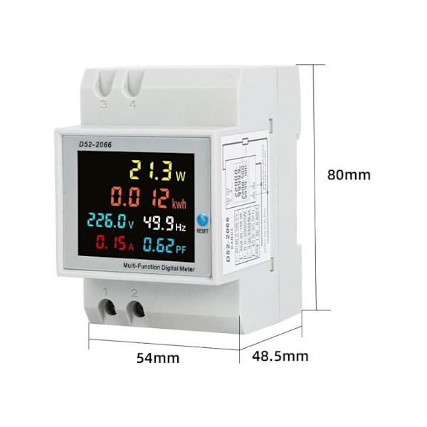 Elförbrukningsmätare, 100A 6 EN1 DIN-skena 220V DE FRONTURE FREEDER FREEDURE FUND PROBLE, AC40-300V CT Integrerad