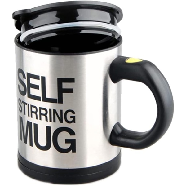 Självrörande kaffemugg | Temugg | Elektrisk rostfri självrörande centrifugmugg med lock 450 ml | Sötaste julklappsidéer för