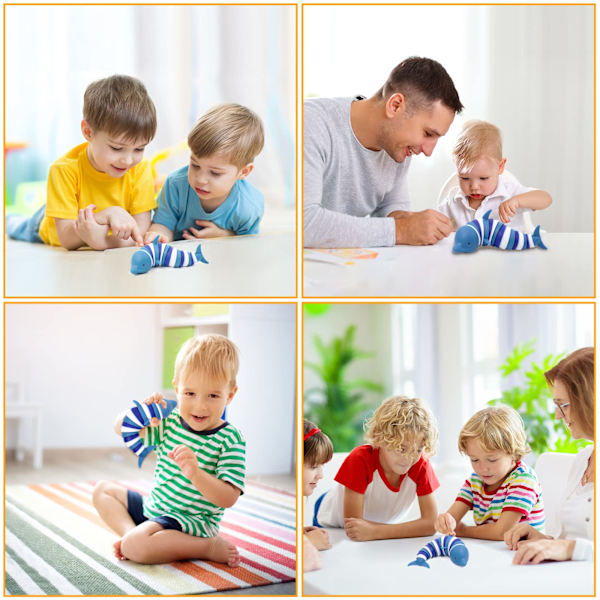 Vriendelijk gearticuleerd dolfijn fidget-speelgoed, flexibel stressverlichtend speelgoed, ontspannen, draaien vrij, blauw