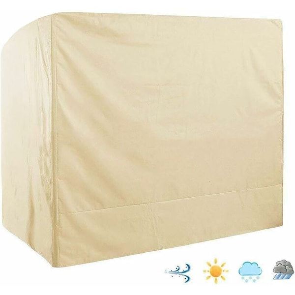 3-sits gungöverdrag, vattentätt Oxford gungsäteöverdrag, anti-UV gungöverdrag, skyddande gungöverdrag (grå) - 220*125*170cm
